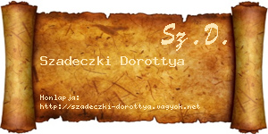 Szadeczki Dorottya névjegykártya