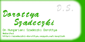 dorottya szadeczki business card